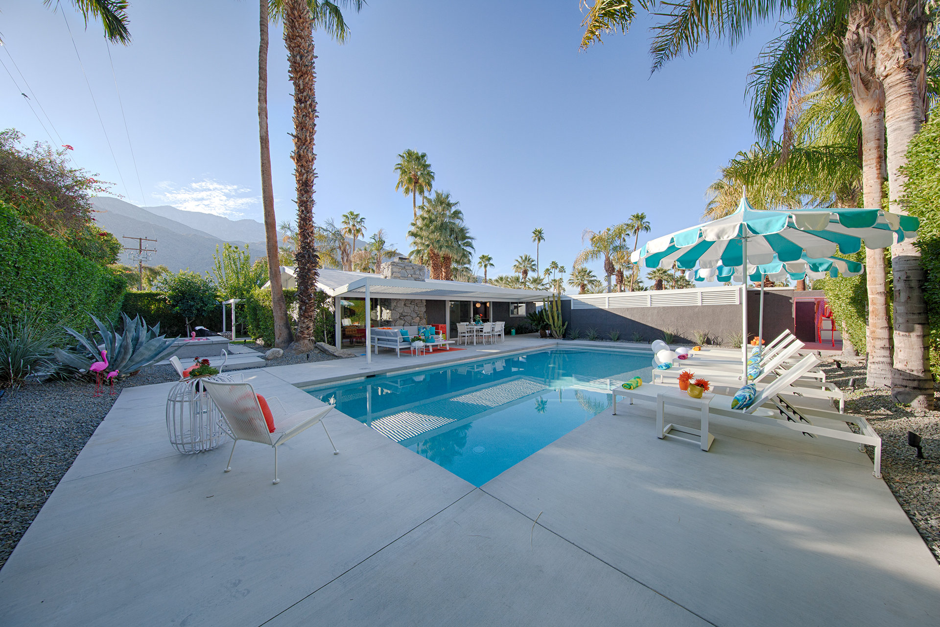 The backyard of an Alexander home in Twin Palms