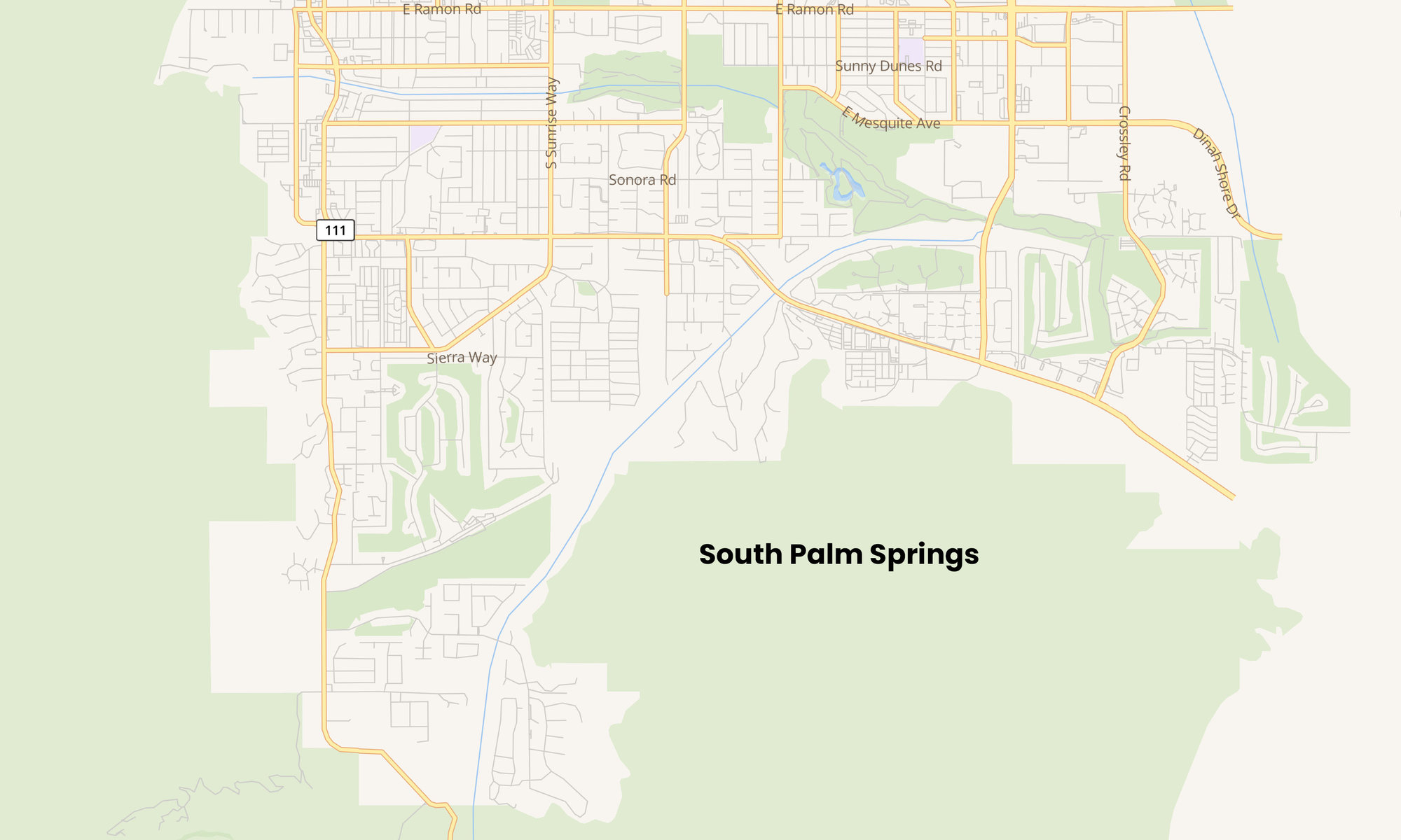 A map of South Palm Springs