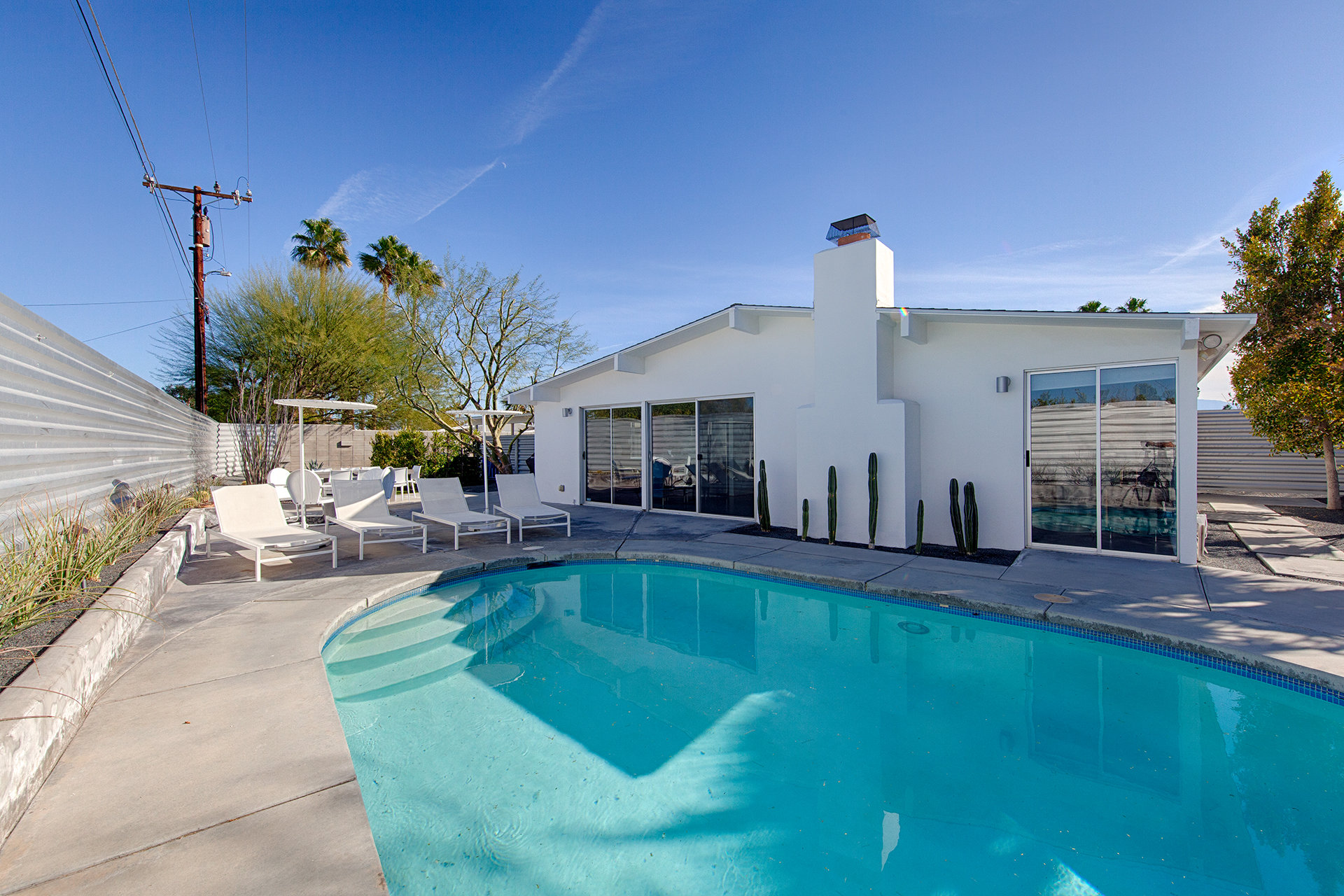 The beautiful backyard of an Alexander built home in Racquet Club Estates in Palm Springs, CA.