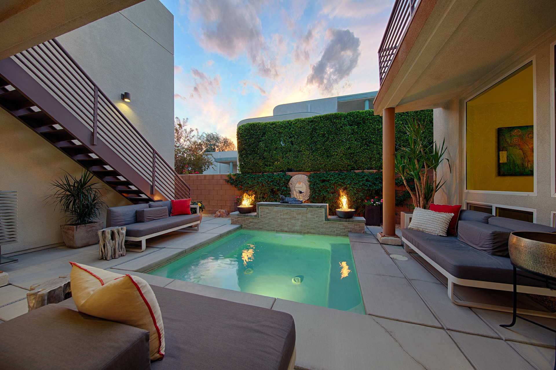 The courtyard of a home in Escena built by Lennar Homes.